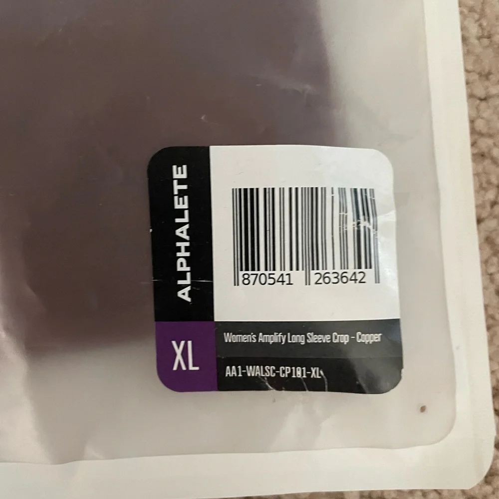 Alphalete Women's Amplify Long Sleeve Crop Top - Copper NWT - Picture 7 of 7